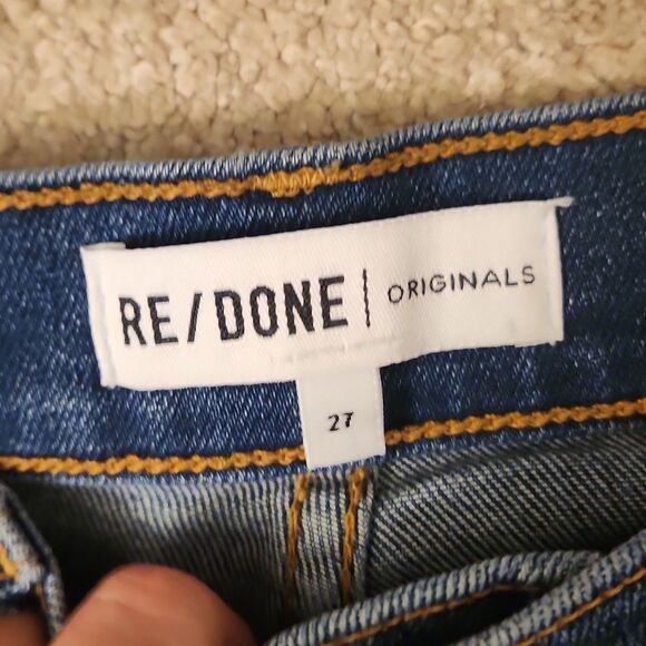 Re/Done Originals Women's Cropped Skinny Jeans w/ 4-Buttons Fly Size 27/4 - Picture 7 of 9